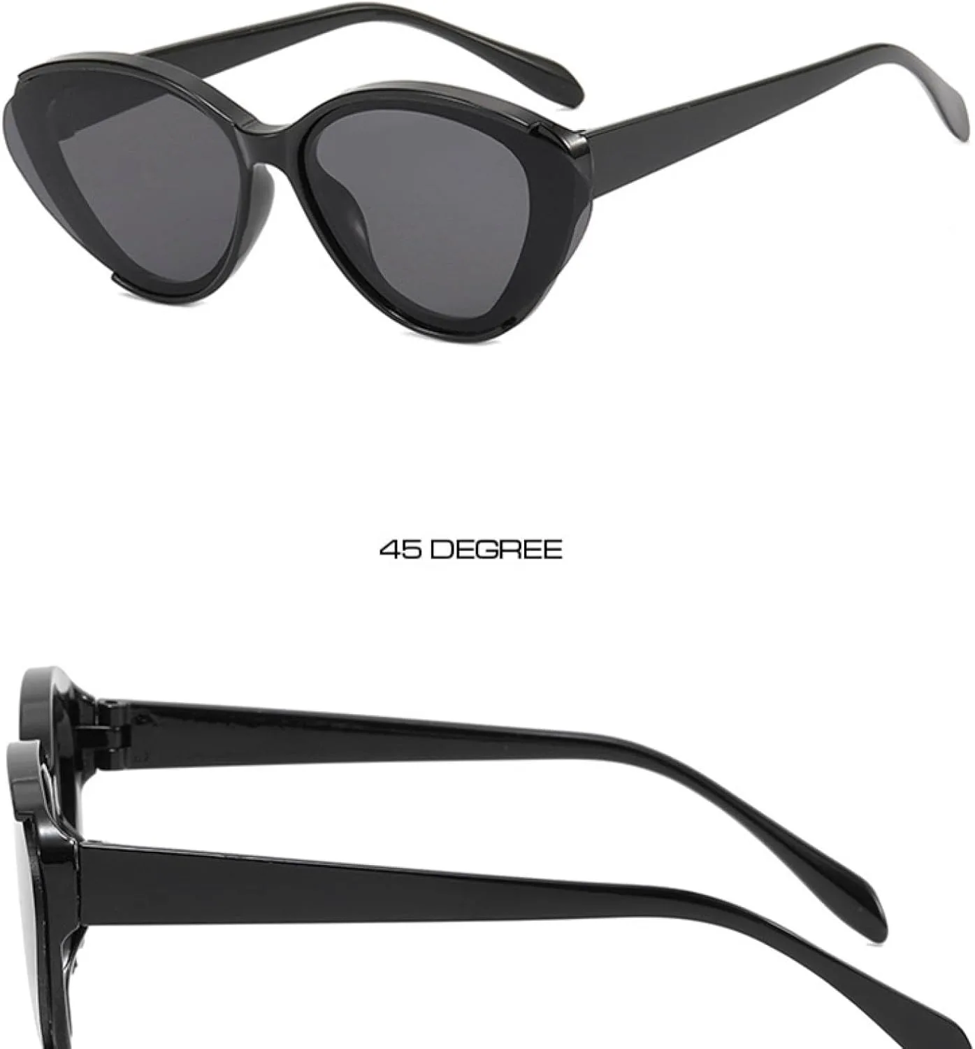 

Модные солнцезащитные очки «кошачий глаз» большого размера для женщин, ретро-очки, солнцезащитные очки UV400 для мужчин, градиентные круглые очки TKKTLLT, Black-gray