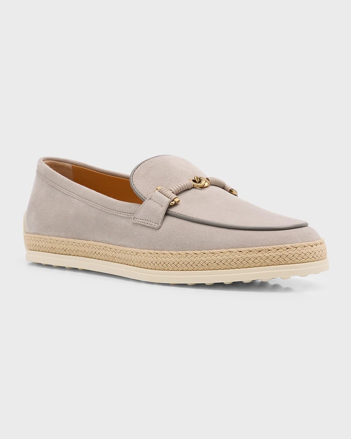 Замшевые эспадрильи Gomma с Т-образными кольцами для водителей Tod's, цвет Grigio Vapore — фото 3