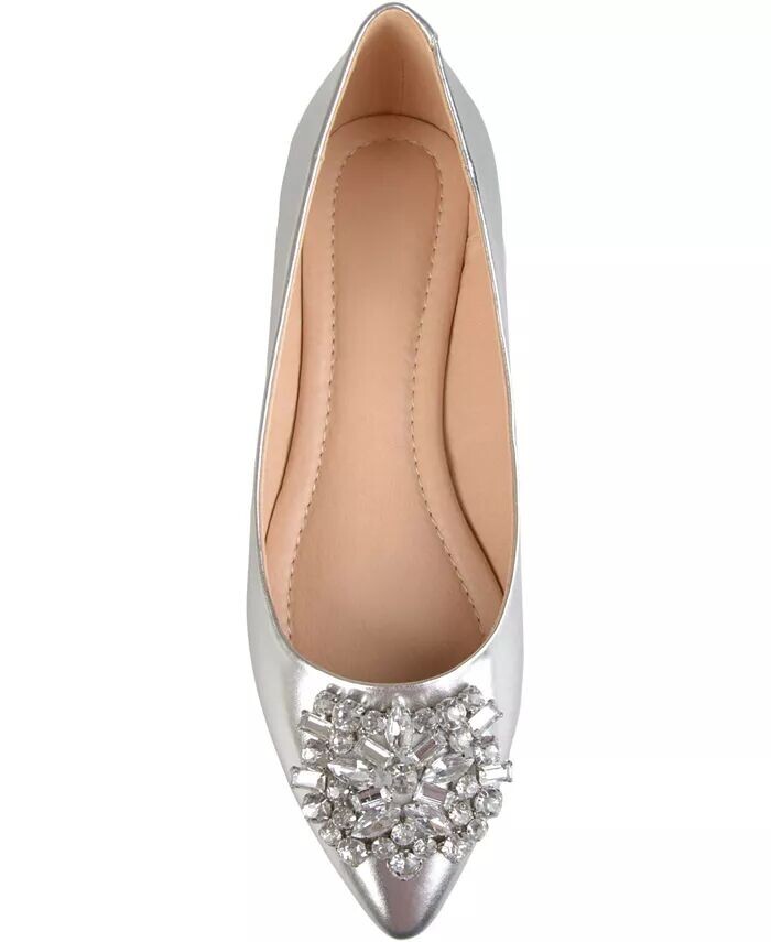 Женские туфли Renzo Jeweled Flats Journee Collection, серебряный — фото 4
