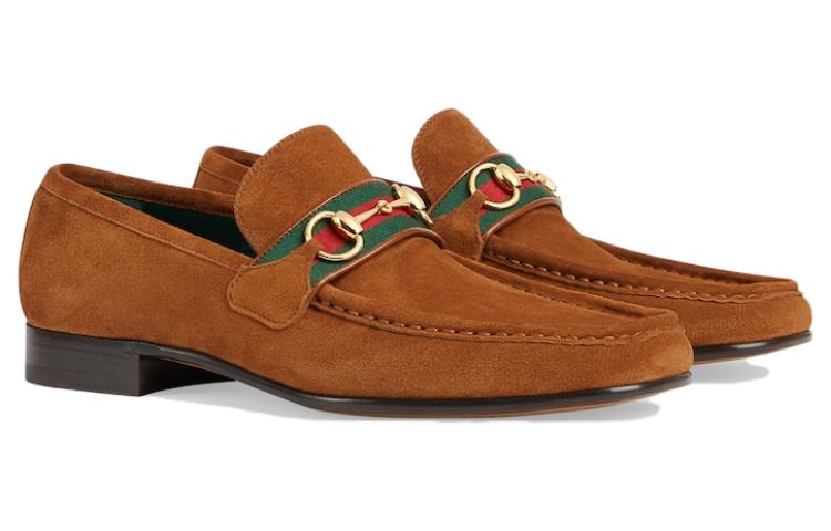 Коричневые лоферы для мужчин GUCCI, коричневый — фото 4