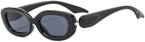 

Популярные овальные солнцезащитные очки 2027 года для женщин, ретро-очки с защитой от УФ-излучения UV400 для мужчин, голубые очки цвета шампанского MTZJH, Black Grey