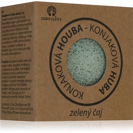 

Очищающая губка Renovality Konjac Mushroom Green Tea 7x4 см