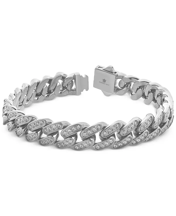 

Мужской браслет Miami Cuban Link с кубическим цирконием из нержавеющей стали с ионным покрытием золотистого оттенка Blackjack, steel