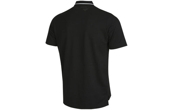 Футболка m sl pq ps logo athleisure casual sports short sleeve polo shirt black Adidas, черный — фото 2