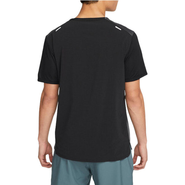 Футболка Men's Nike Colorblock Running Sports Training Breathable Round Neck Short Sleeve Black Gray T-Shirt, мультиколор — фото 4