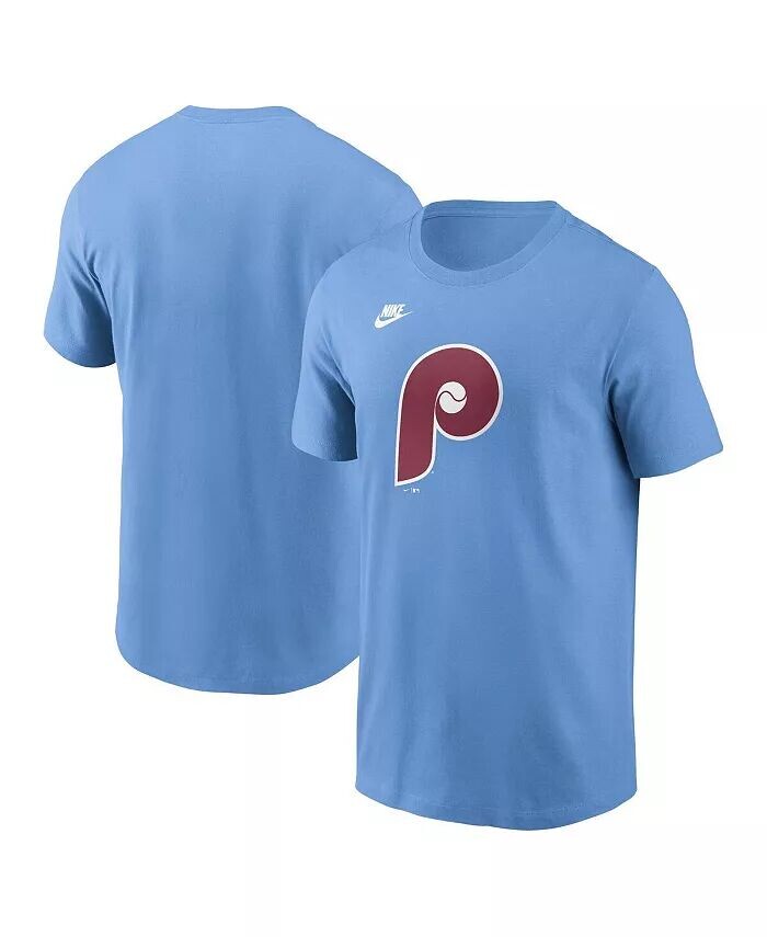 

Мужская светло-синяя футболка с логотипом команды Philadelphia Phillies Cooperstown Collection Nike