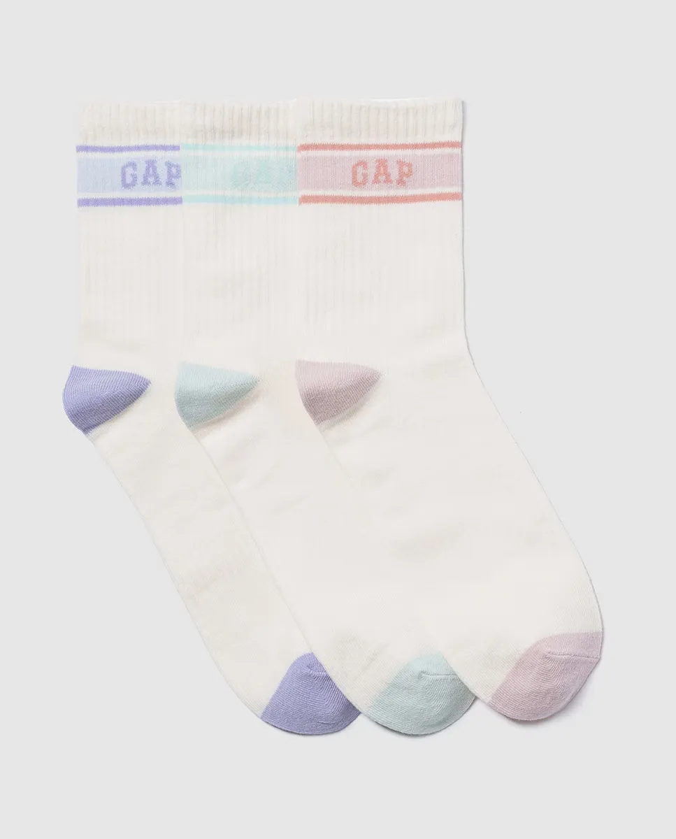 

Носки для девочек из эластичного хлопка с укрепленным носком и пяткой Gap, мультиколор