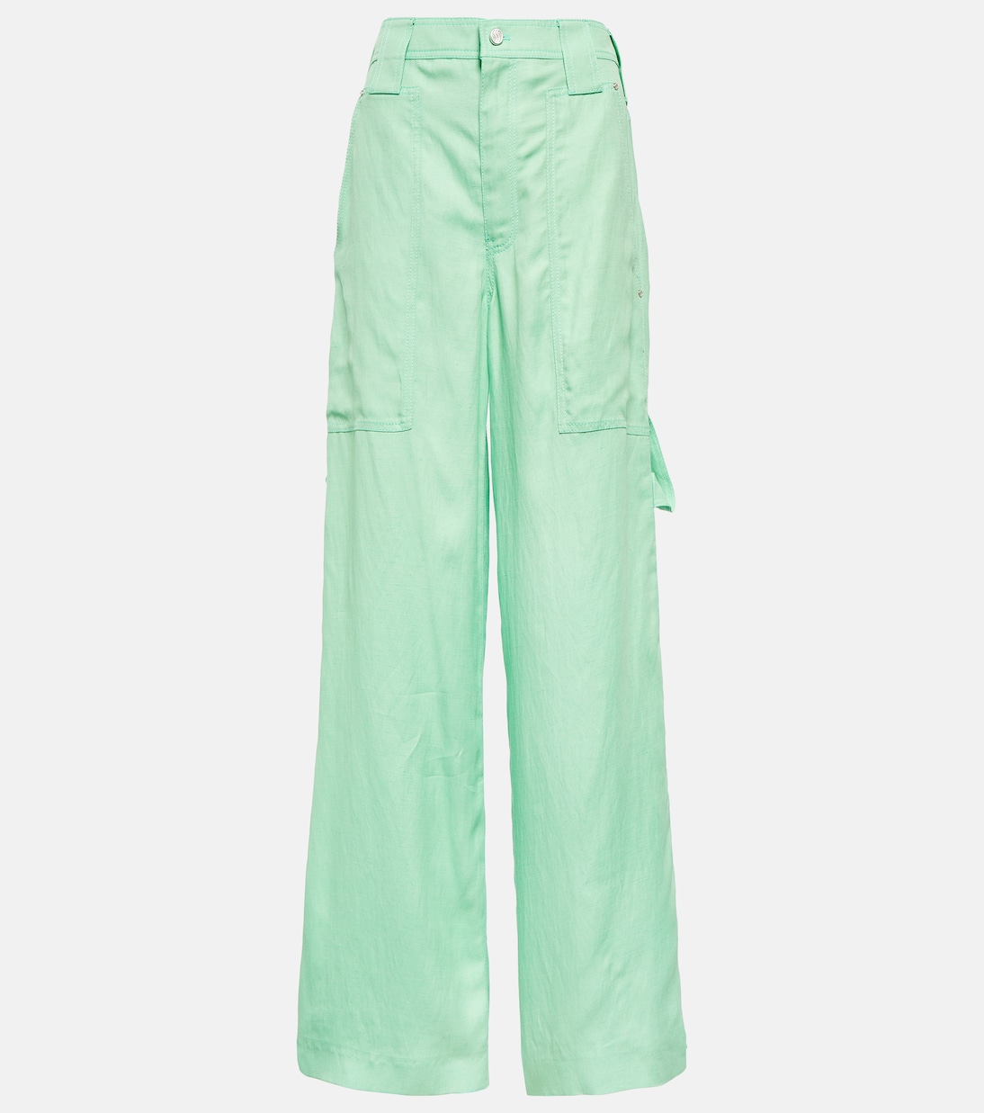 

Широкие брюки с высокой талией Stella McCartney, Fluo Mint