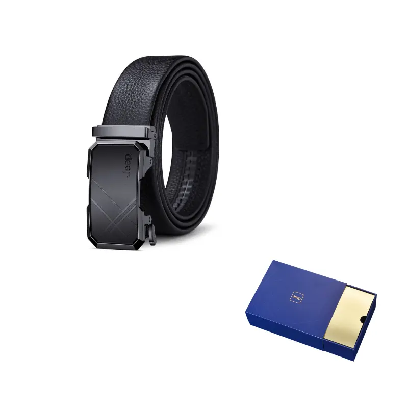 

Ремень мужской из сплит-кожи с пряжкой из цинкового сплава, 3,5 см Jeep, черный