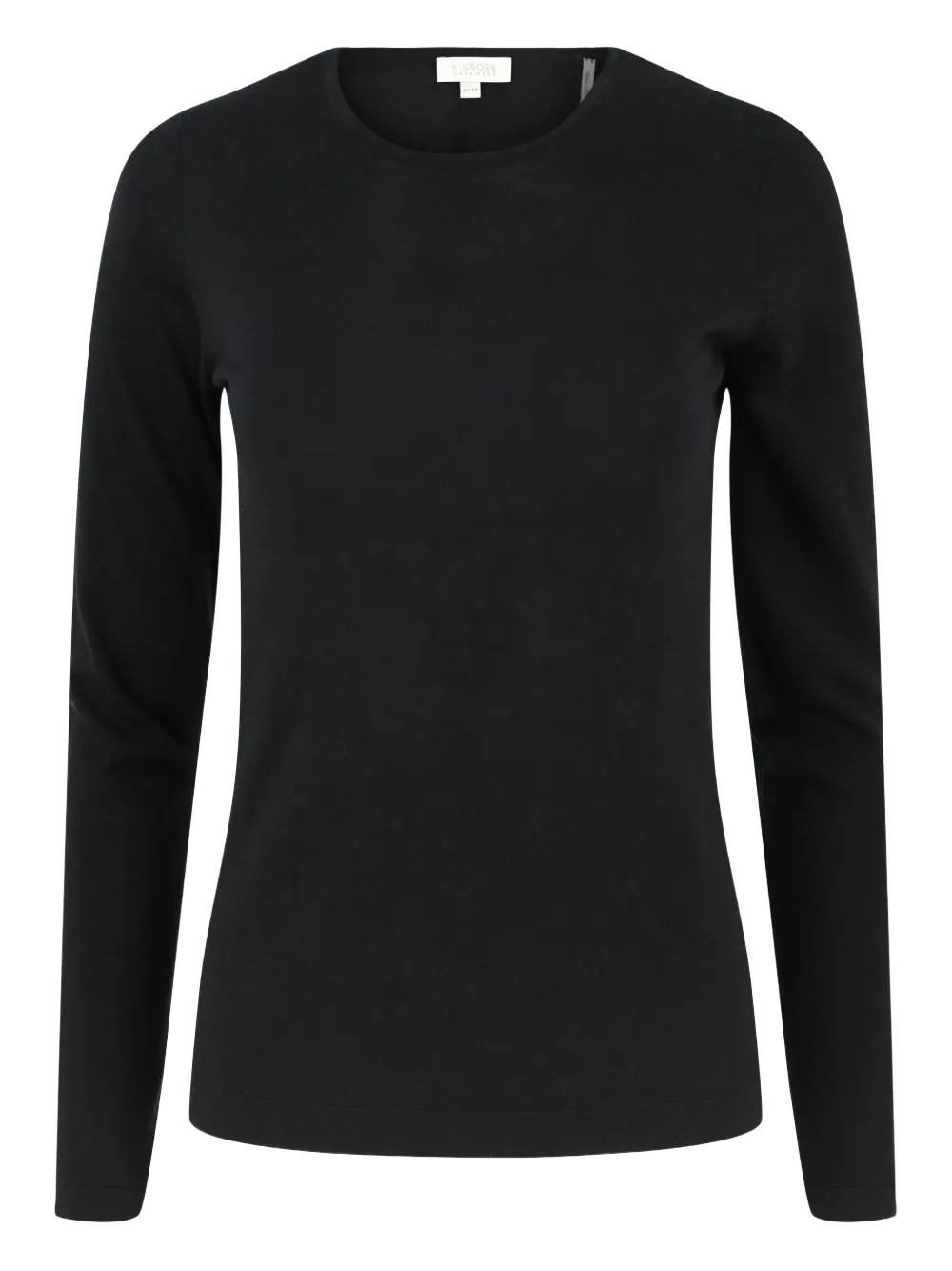 

Топ с длинными рукавами и круглым вырезом Kinross Cashmere, черный