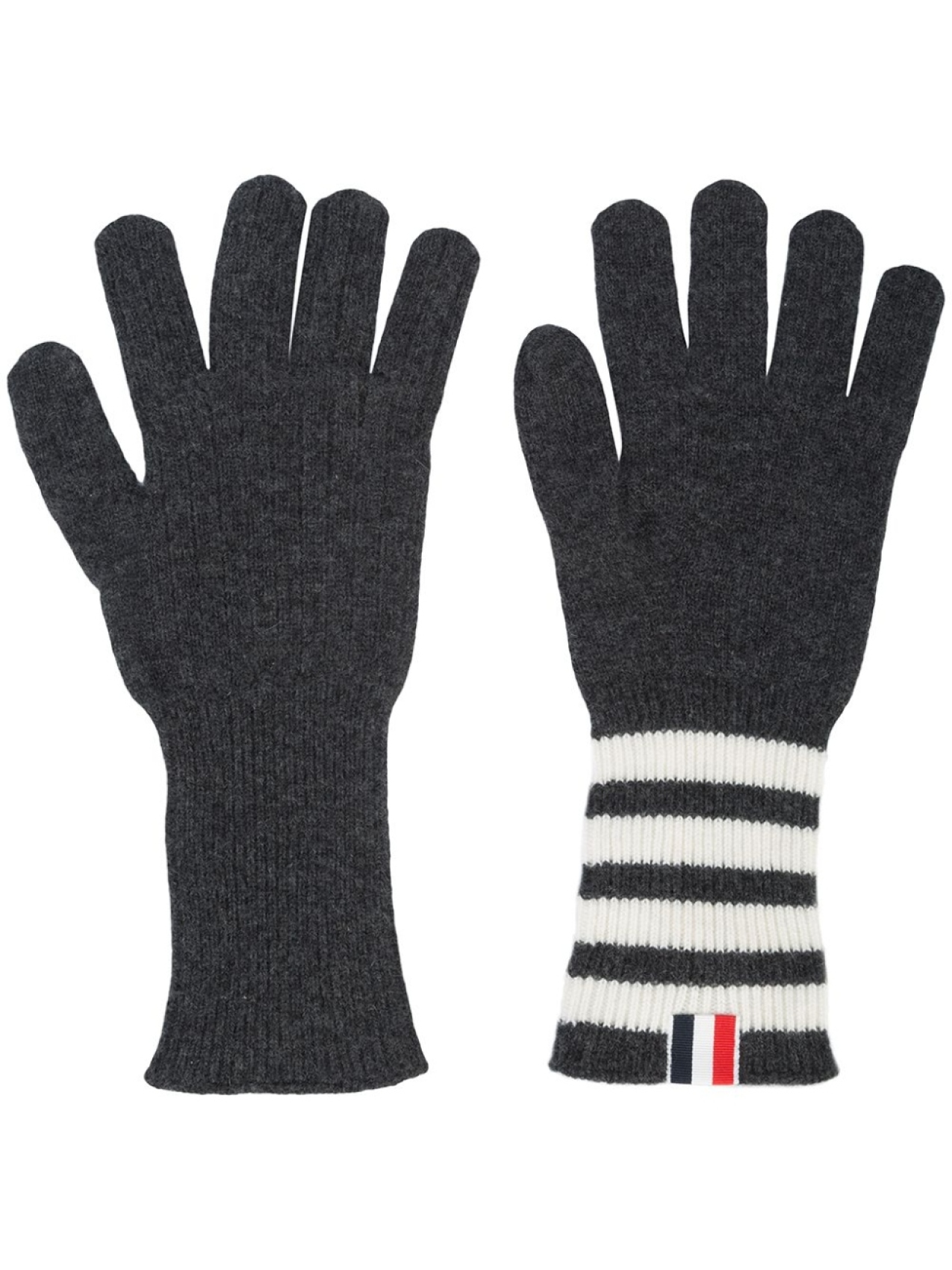 

Thom Browne 4-bar cashmere gloves, серый