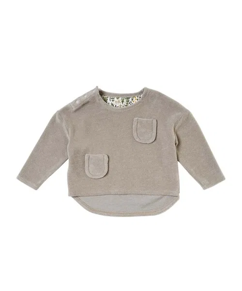 Детский пуловер Hoppetta с карманом, тёмно-синий — фото 3