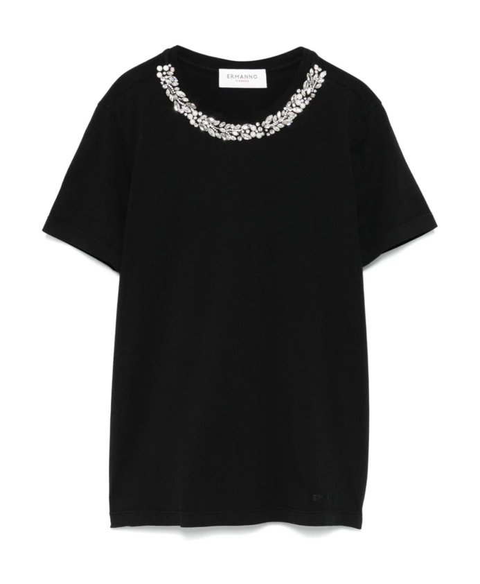 

Футболка с кристаллами Ermanno Scervino, черный