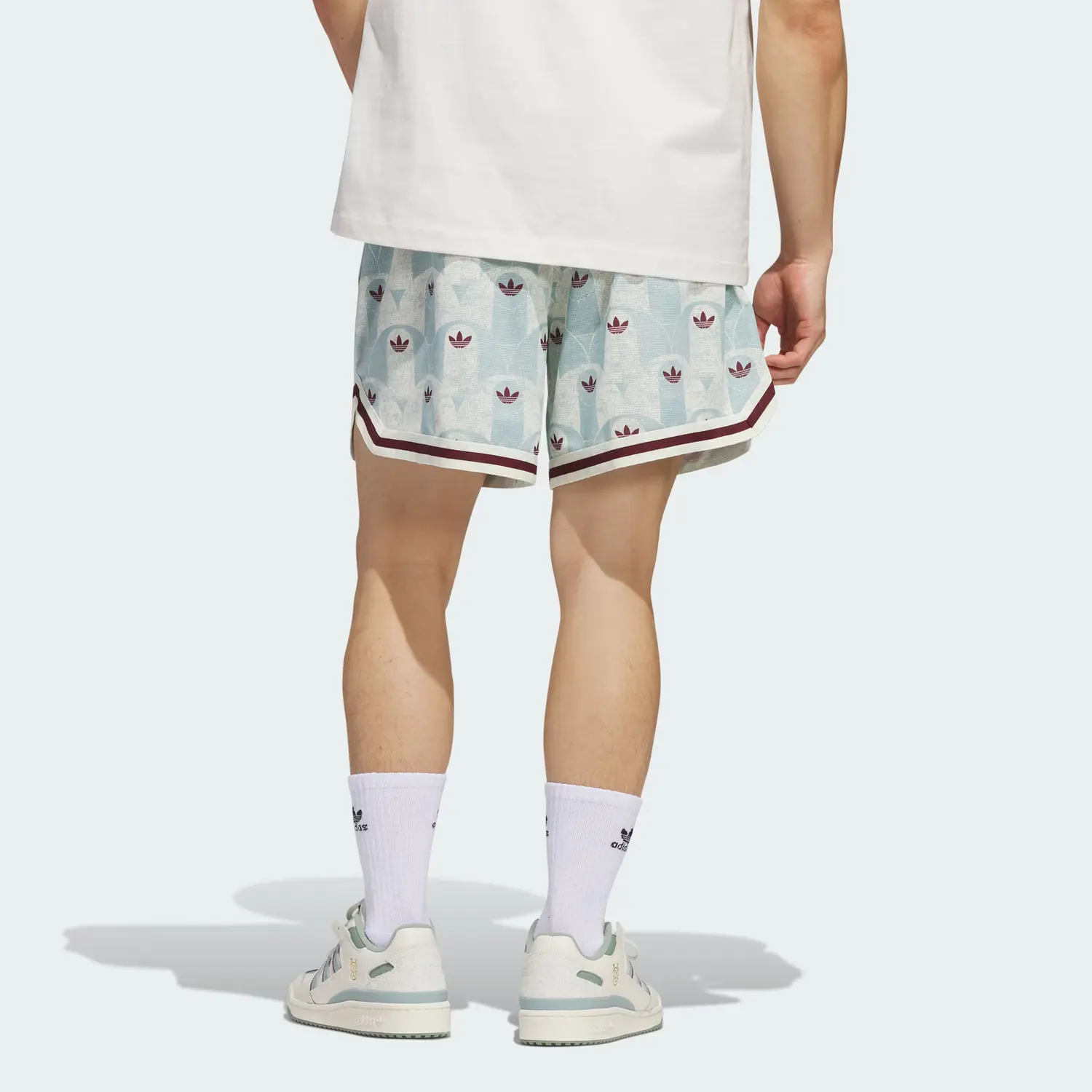 Шорты унисекс с принтом hyc allover Adidas Originals, слоновая кость/зеленый/темно-красный — фото 4