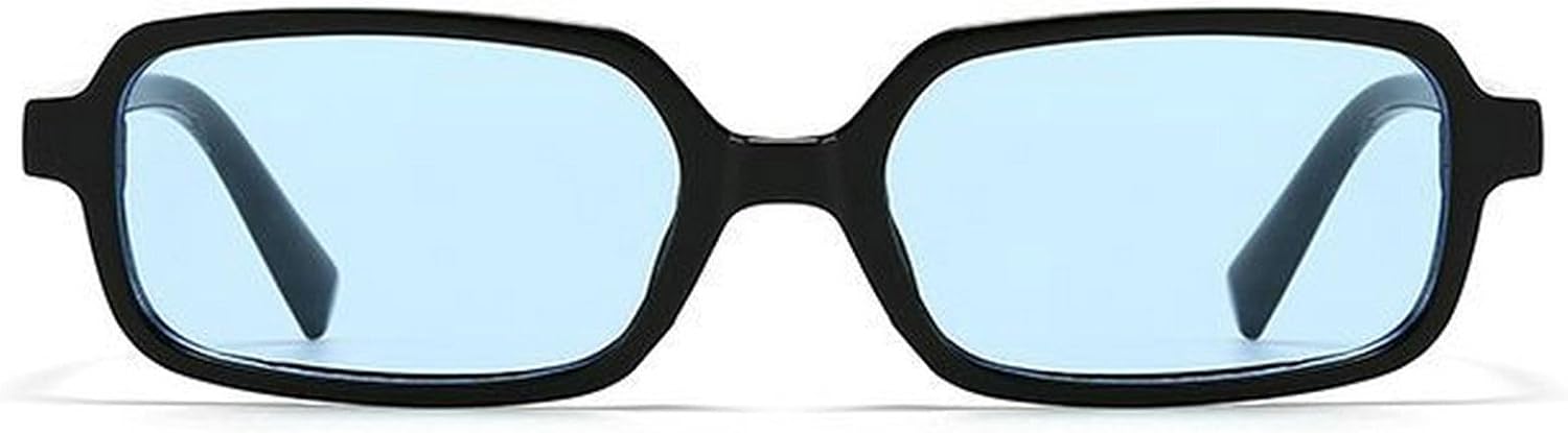 

Солнцезащитные очки в стиле ретро прямоугольной формы для женщин и мужчин, маленькие, в стиле 90-х, винтажные, модные, с узкой прямоугольной оправой, в стиле панк mincl, Blue