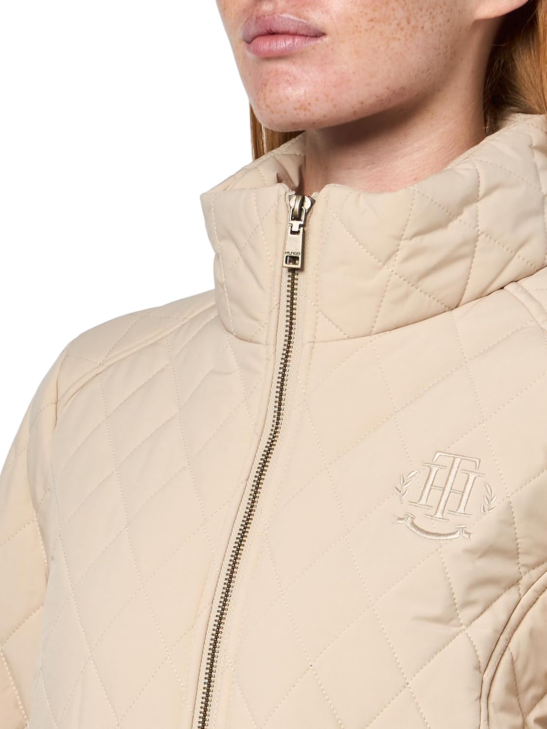 Женская стеганая куртка Tommy Hilfiger с латунной фурнитурой в стиле амбар, Chino — фото 3