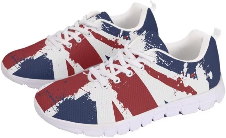 

Мужские кроссовки Jeiento для бега и ходьбы, противоскользящие теннисные кроссовки с дышащей сеткой, спортивная обувь для тренажерного зала, тренировок и повседневной носки, England Flag