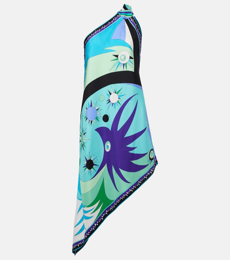 

Асимметричное мини-платье Stella из шелка Pucci, Verde/Lilla