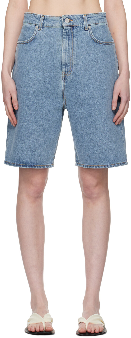 

Синие джинсовые шорты Isu Loulou Studio, цвет Washed light blue