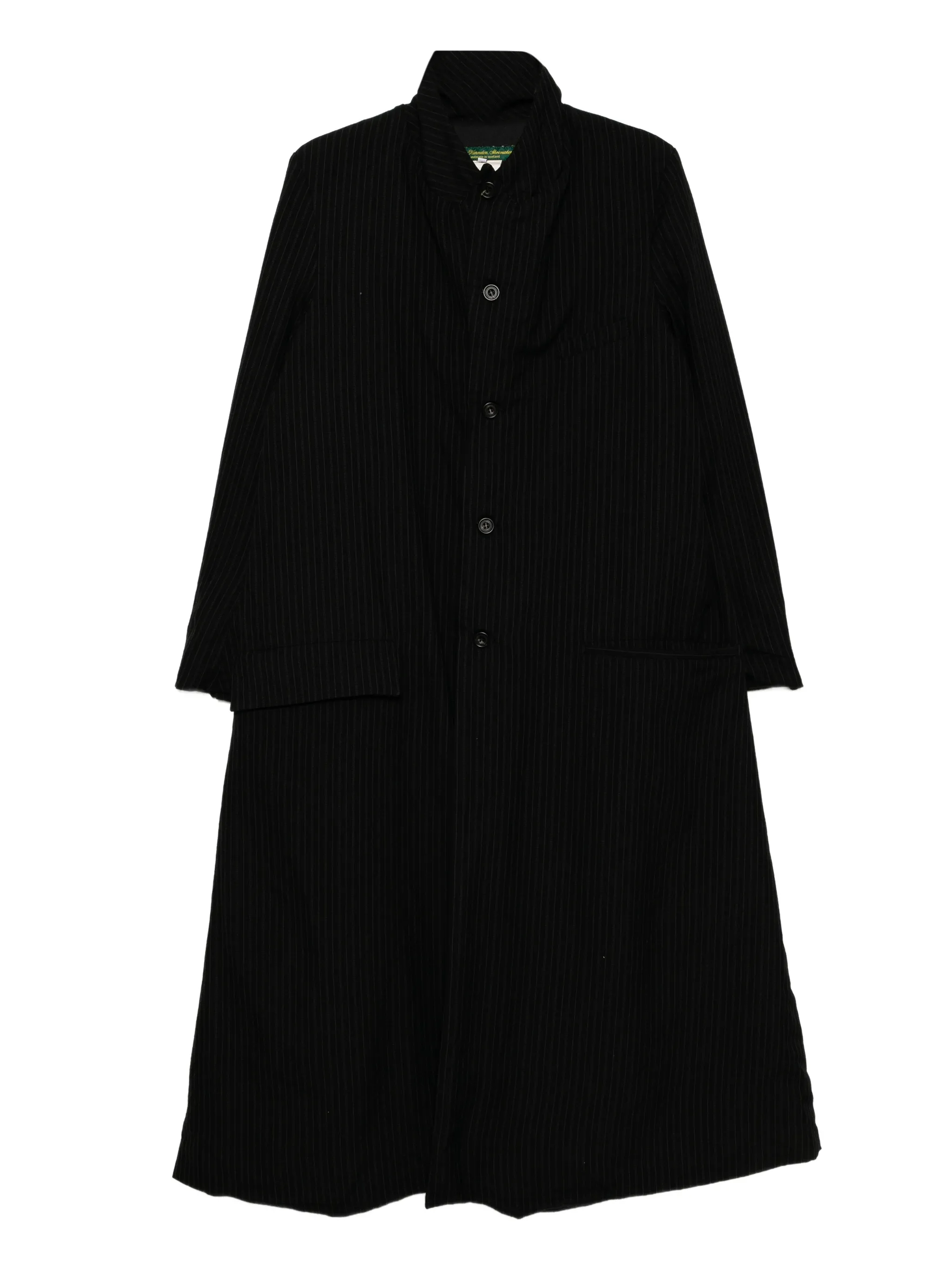 

Пальто в полоску Paul Harnden, черный