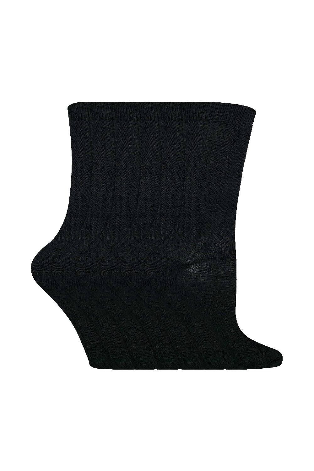 

6 пар однотонных повседневных хлопковых носков Sock Snob, черный