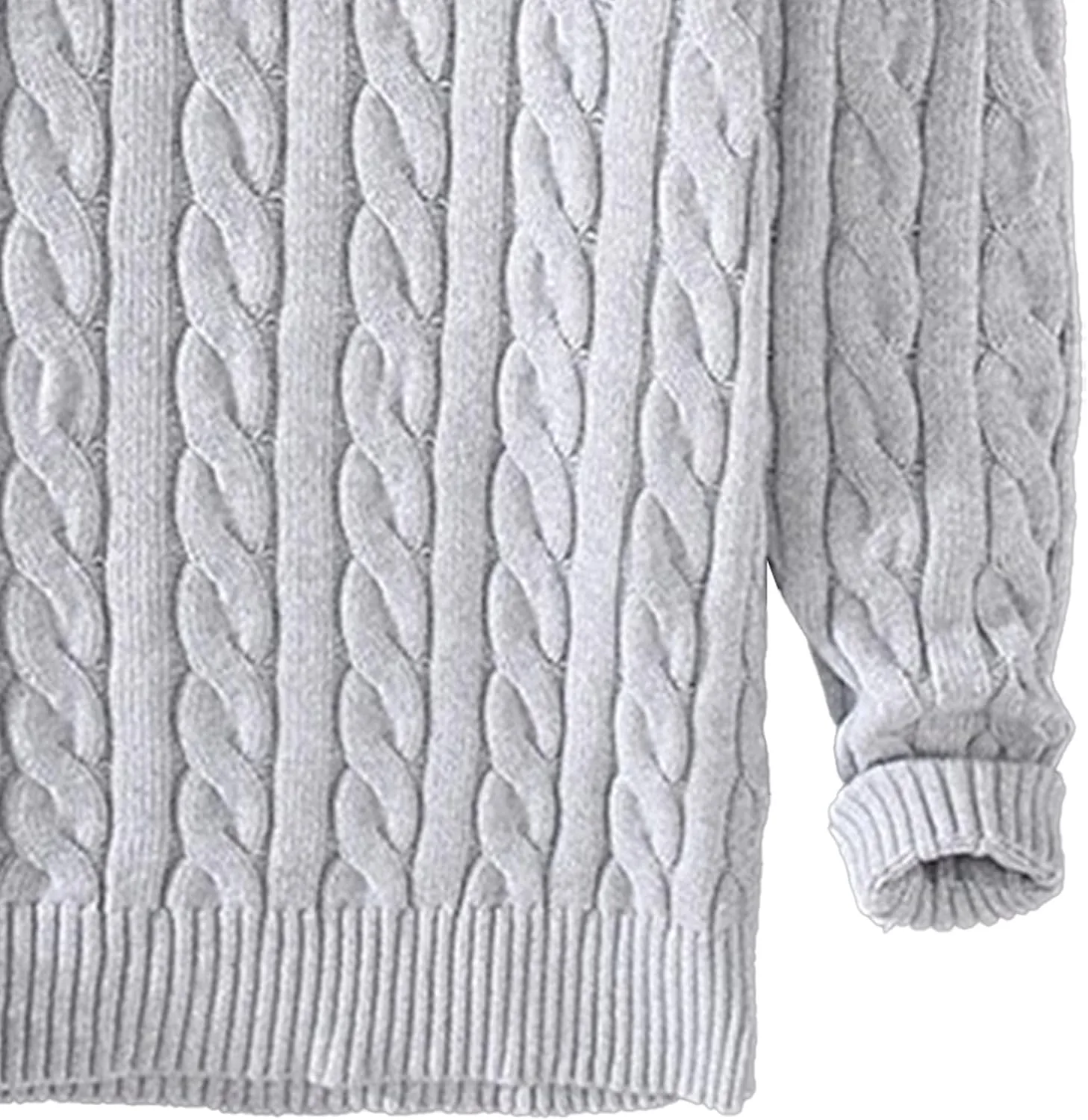 Мужской пуловер Quarter Zip с воротником-стойкой и кабельной вязкой — фото 4