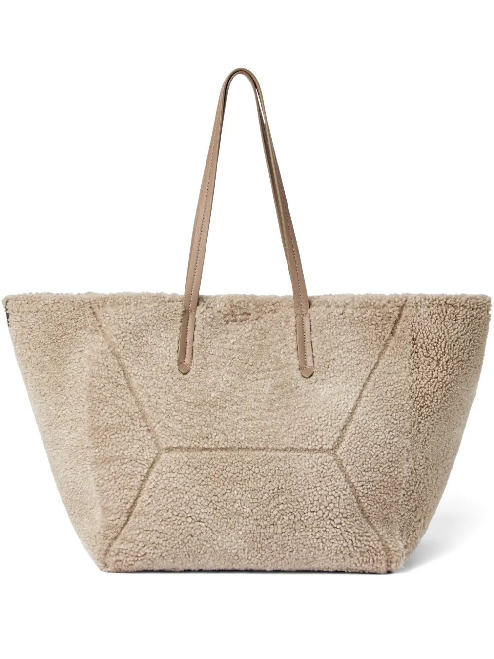 

Сумка-тоут из овчины Brunello Cucinelli, нейтральный