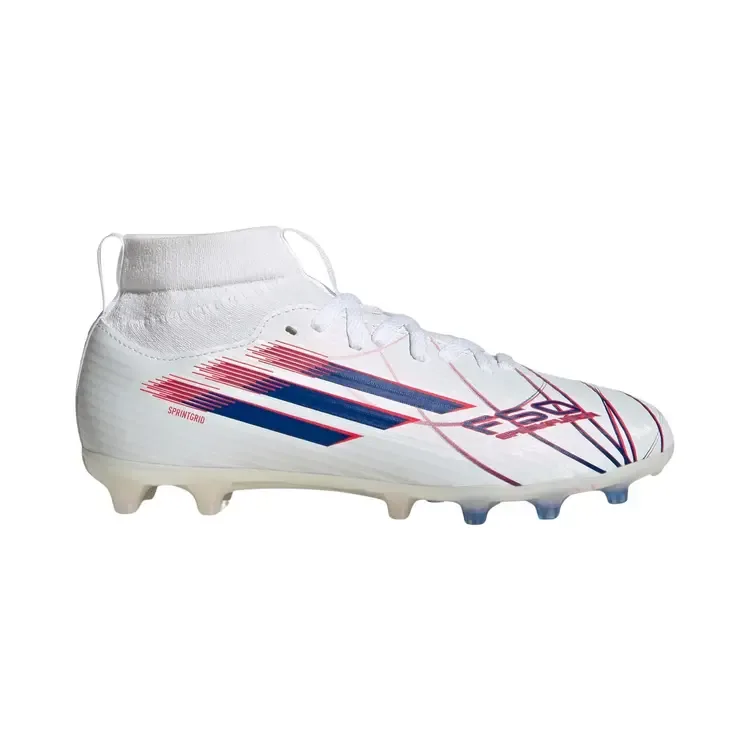 Adidas F50 Sparkfusion League Mid FG AG Little Kid 'Cloud White Royal Blue'