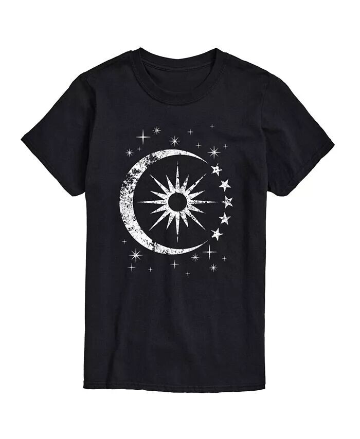 Модная молодежная футболка Hybrid Apparel с рисунком небесных тел Good Vibes Llc, черный — фото 4