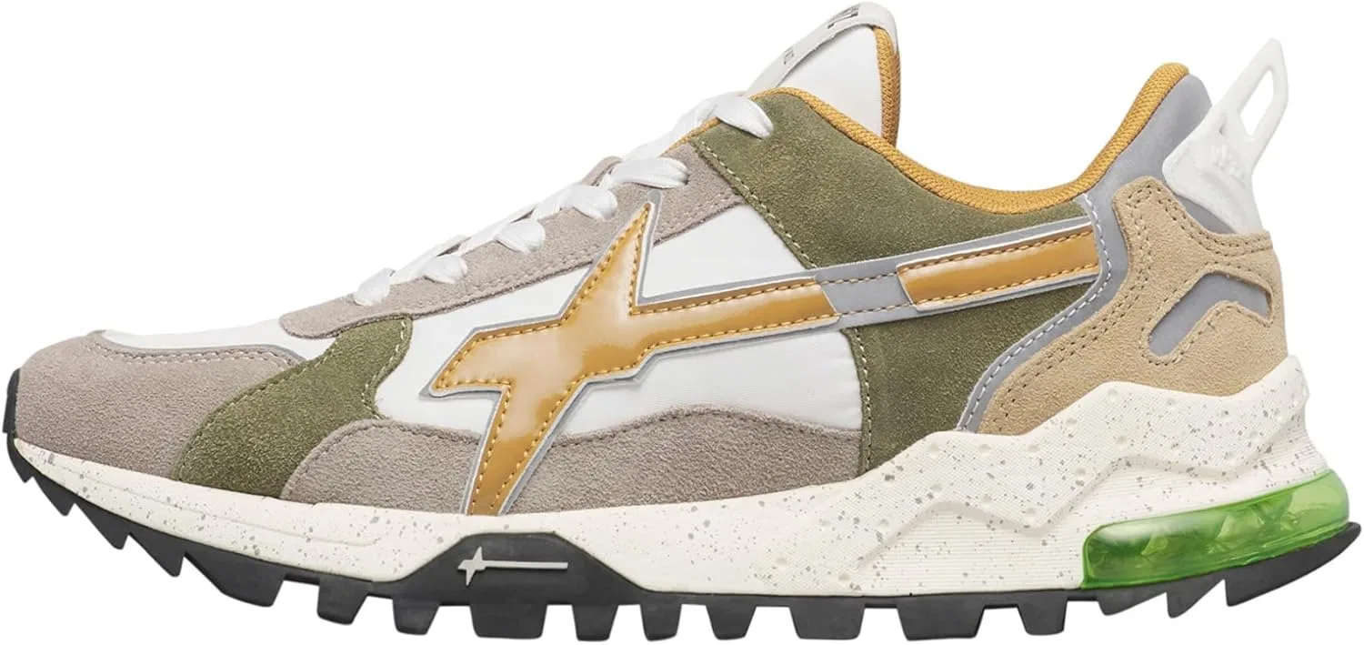 W6yz Кроссовки из технической ткани и замши, Taupe Militärgrün