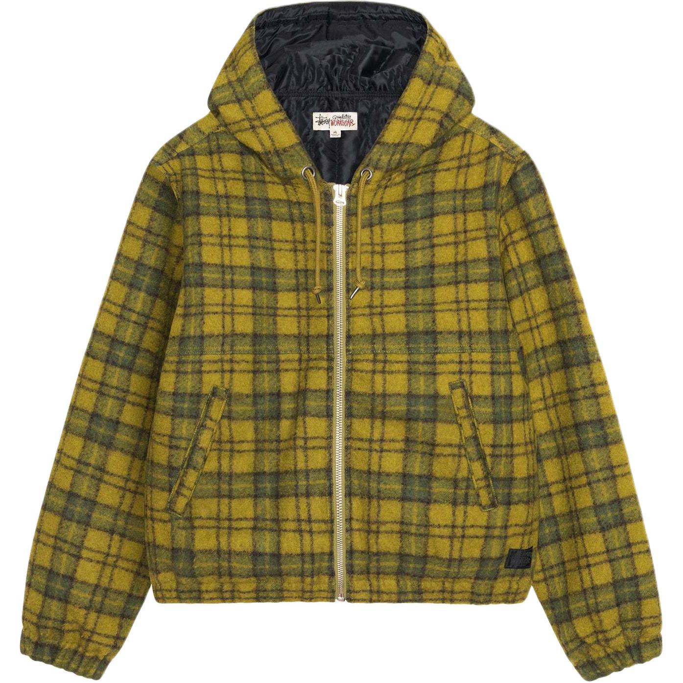 

Stussy Шерстяная клетчатая рабочая куртка, Green