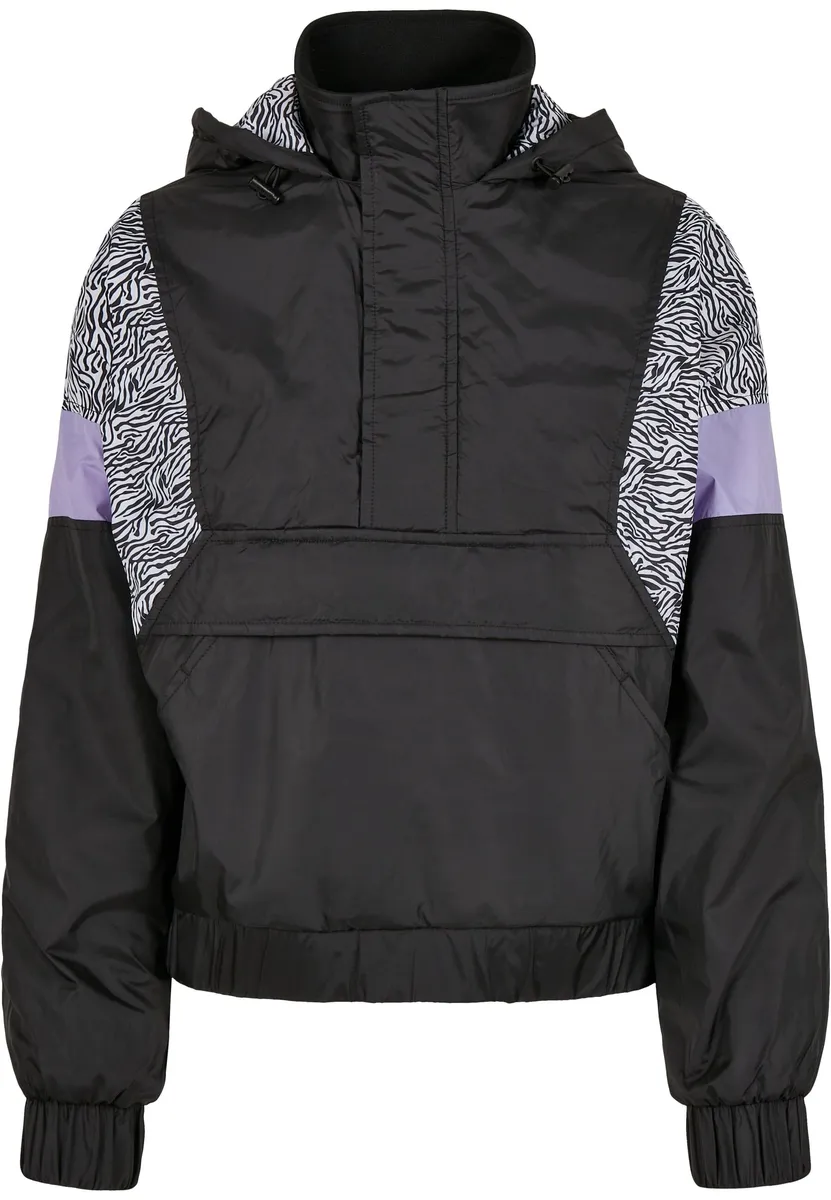 

Куртка всепогодная URBAN CLASSICS " Urban Classics Women's Ladies AOP Mixed Pullover Jacket" (1 шт.), с капюшоном, черный