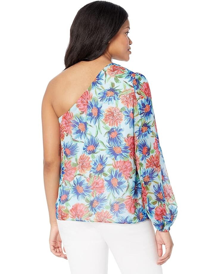 

Топ MILLY Emilia Painted Dahlia Print Top, мульти