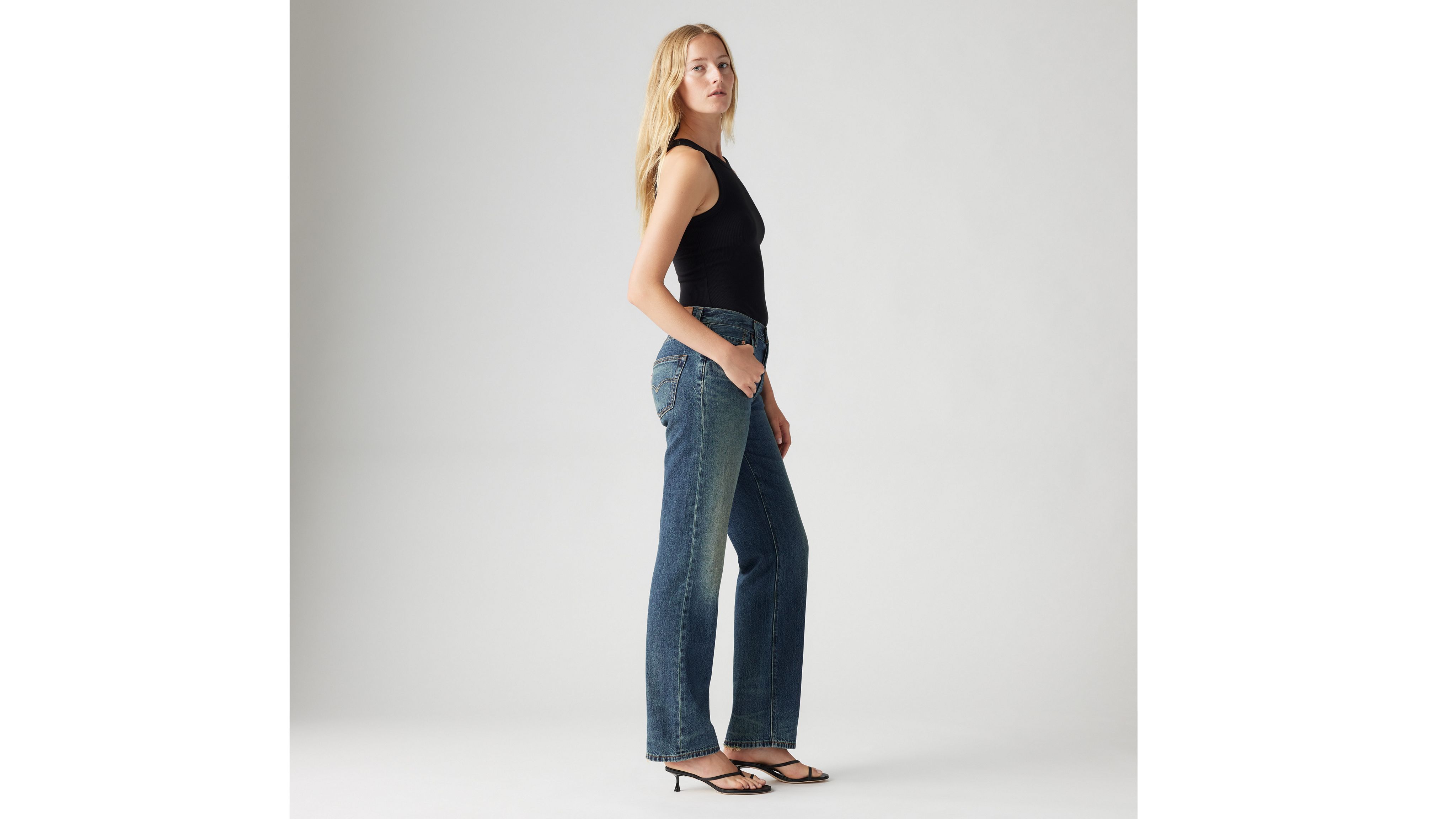 Легкие женские джинсы 501 90-х годов Levi's, цвет Bless The Rain - Dark Wash — фото 4
