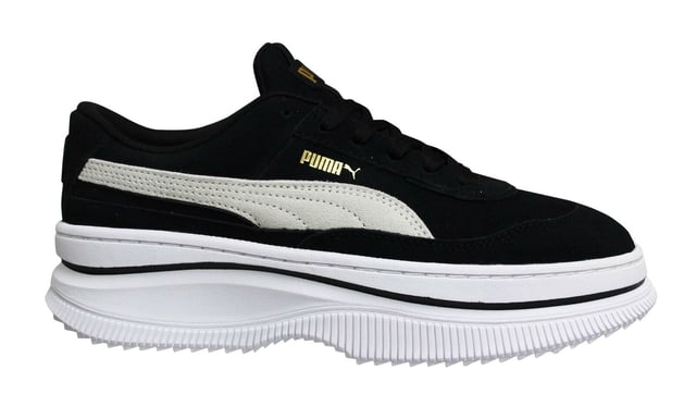 Белые кроссовки на платформе со шнуровкой Deva из замши и кожи 372423 03 Puma, черный