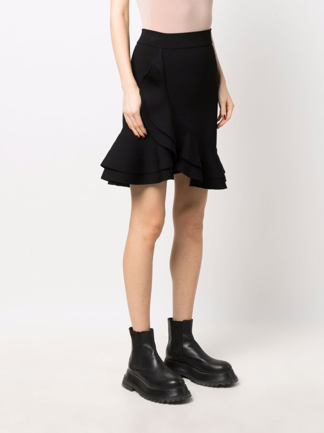 

Alexander McQueen юбка асимметричного кроя с оборками, черный
