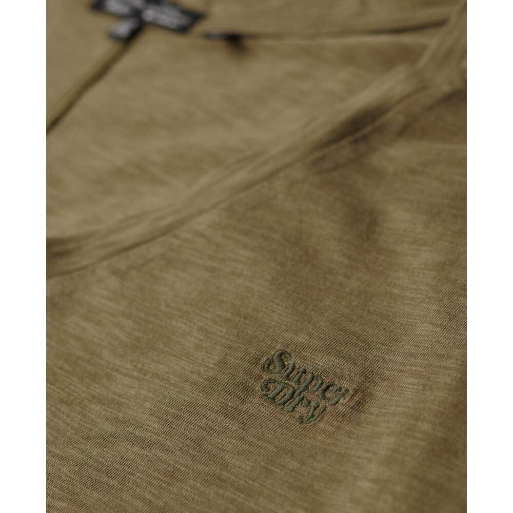 Футболка Superdry Studios Slub Embroidered Vee Short Sleeve V Neck, зеленый — фото 4