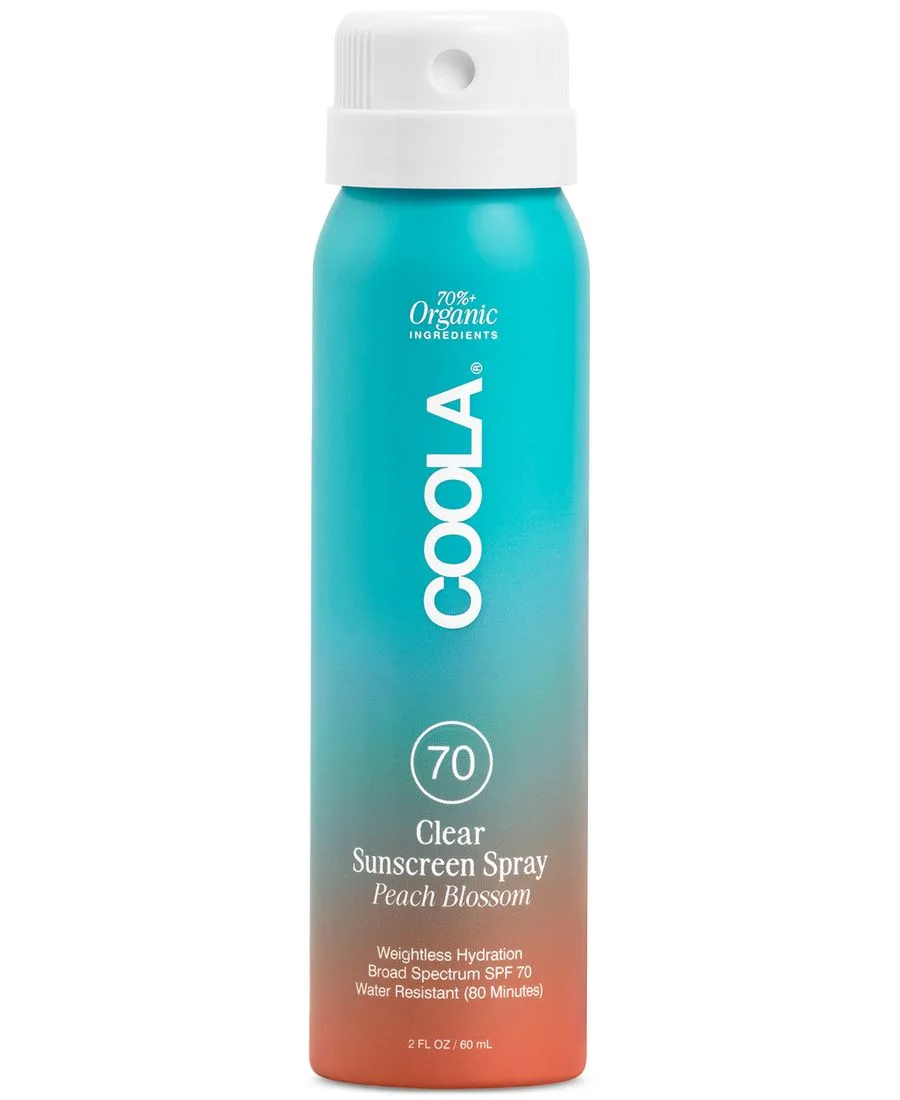COOLA Прозрачный солнцезащитный спрей SPF 70 - Цветок персика, 57 г