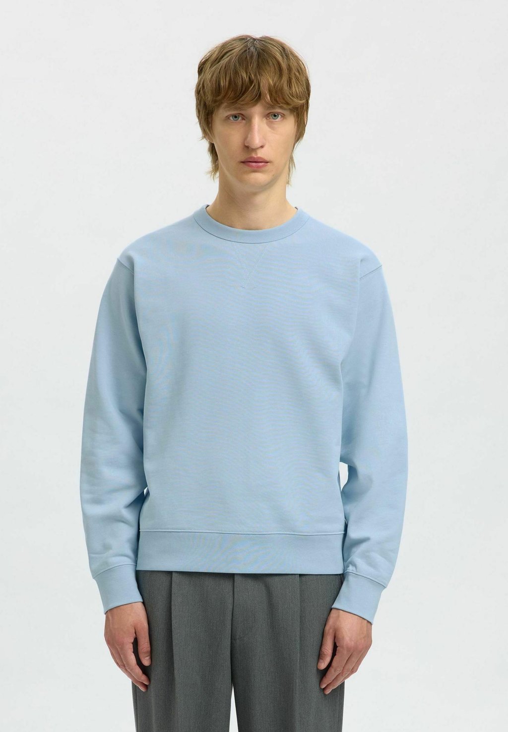 

Толстовка SLHRELAXLUKE CREW NECK Selected Homme, светло-голубой