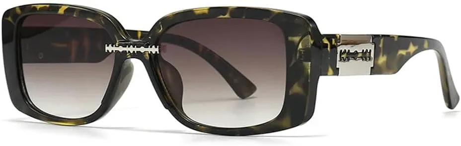 

Квадратные солнцезащитные очки для женщин и мужчин, модные винтажные панк-солнцезащитные очки, нож с зазубренными краями, популярные очки MTZJH, Leopard Tea