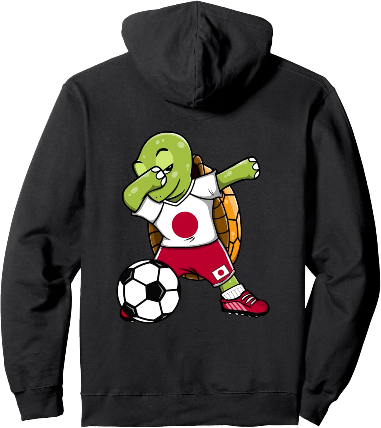 

Забавная толстовка с танцующей черепахой для японских футбольных болельщиков, худи с японским флагом и танцующей черепахой Teeisle Japan Football, черный