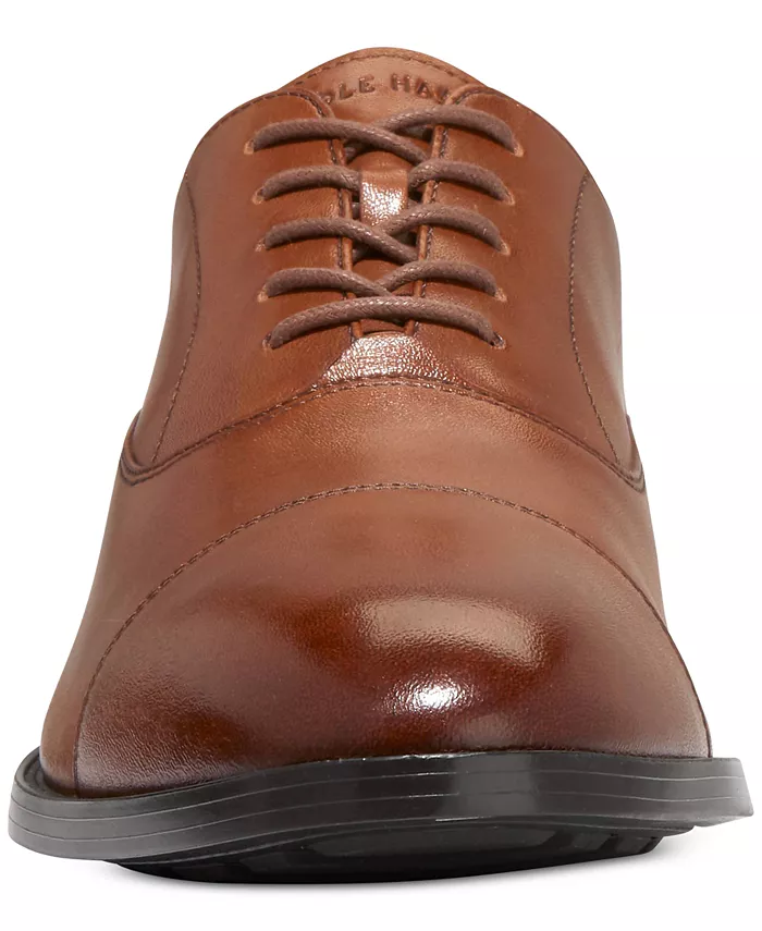 Мужские классические оксфорды Hawthorne с круглым мысом и шнуровкой Cole Haan, коричневый — фото 4