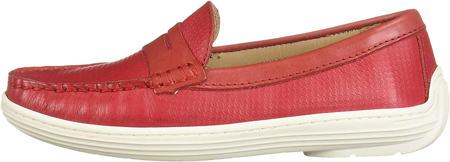 

Мокасины-лоферы Driver Club USA унисекс для детей, кожаные, красный