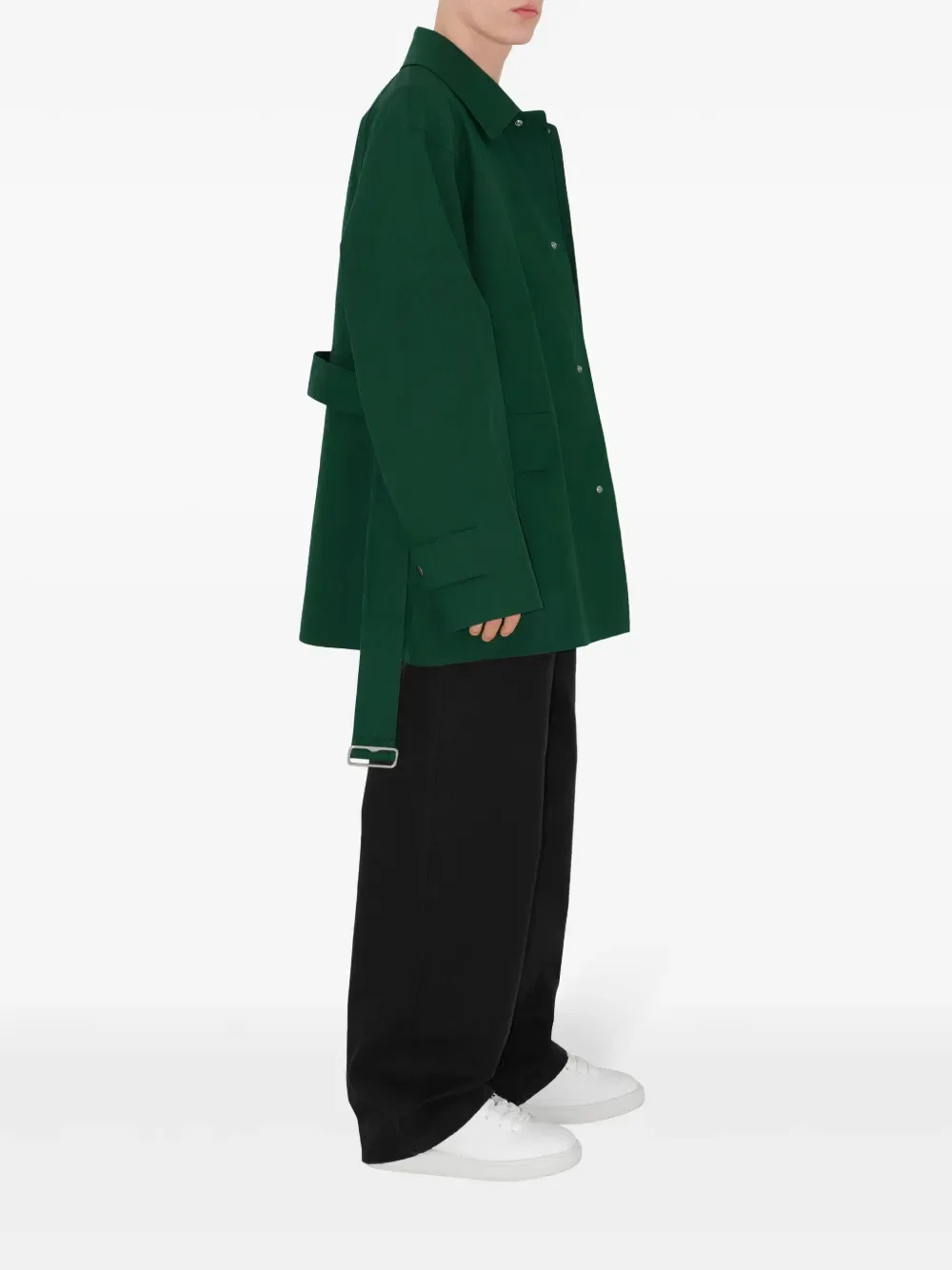 Пальто Burberry Однобортное хлопковое, зеленый — фото 3