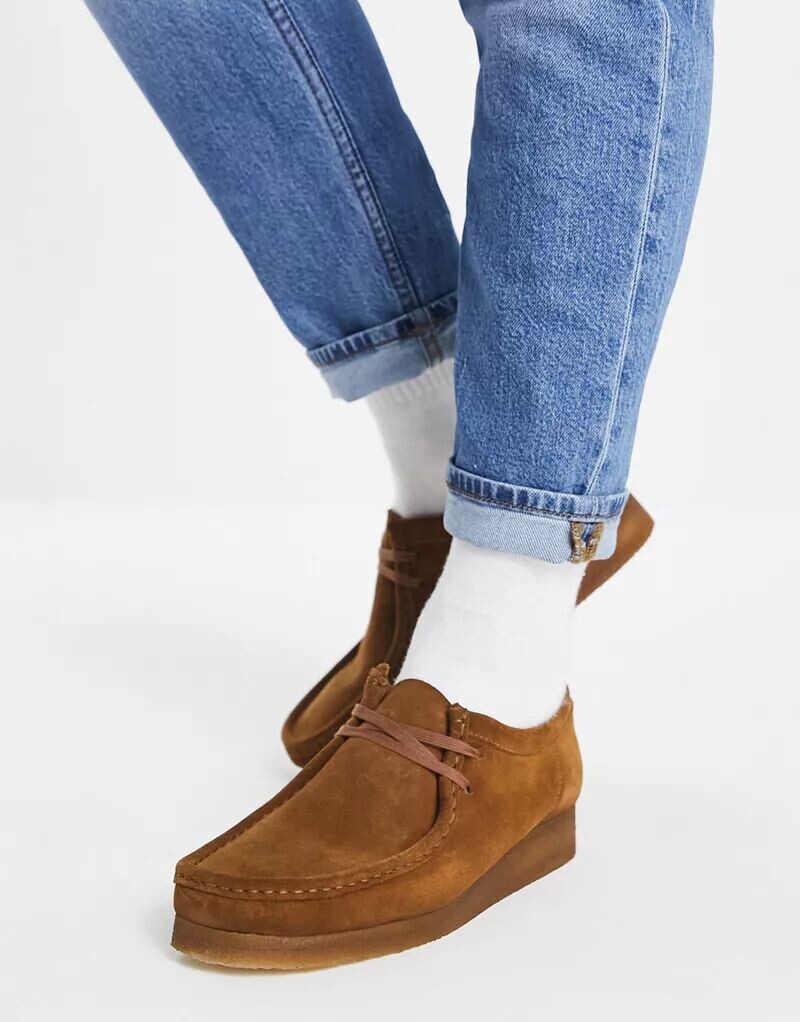 Коричневые замшевые туфли Clarks Originals Wallabee — фото 4