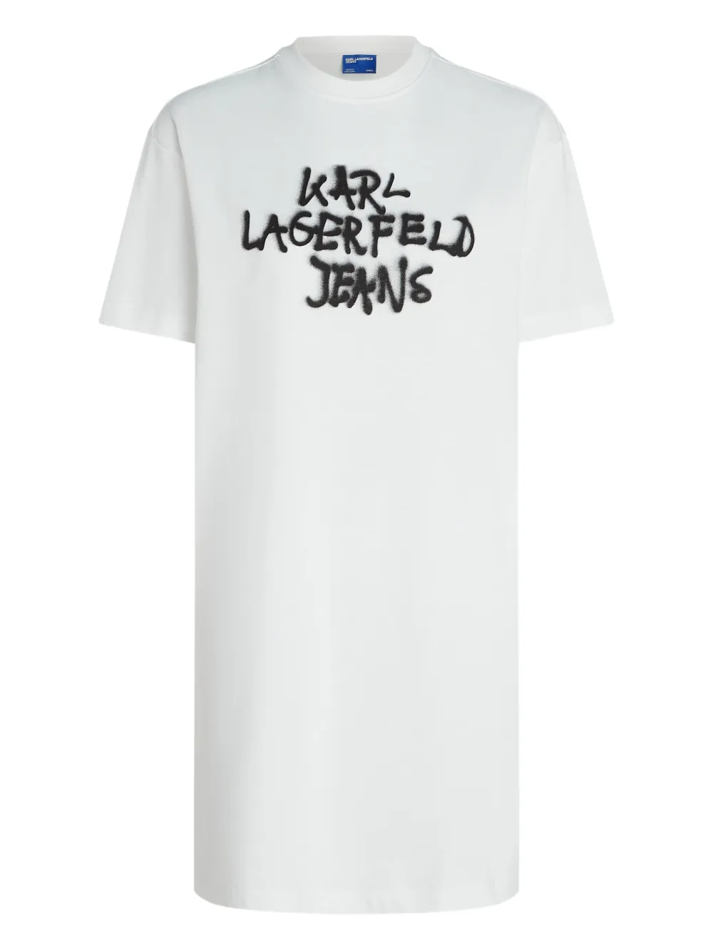 

Платье с граффити и круглым вырезом Karl Lagerfeld Jeans, белый