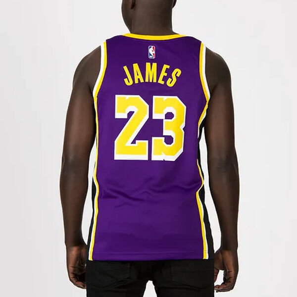 Майка Nike Los Angeles Lakers LeBron James Statement Jersey 'Purple Yellow', фиолетовый — фото 4
