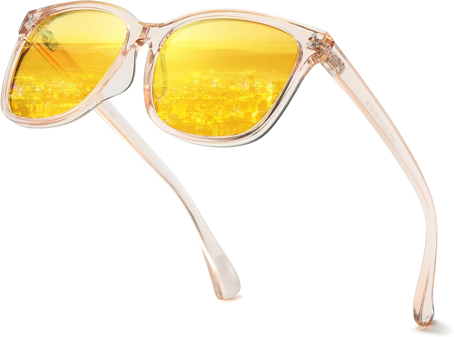 

Очки для вождения в ночное время LVIOE для женщин и мужчин, антибликовые очки ночного видения с поляризованными желтыми линзами для защиты от УФ-излучения UV400, A11 Trans Brown Frame/ Night Vision