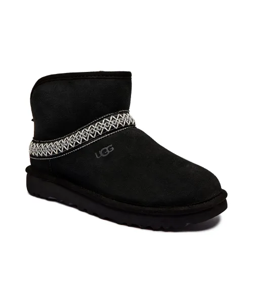 Кожаные зимние ботинки с классическим мини-полумесяцем Ugg, черный