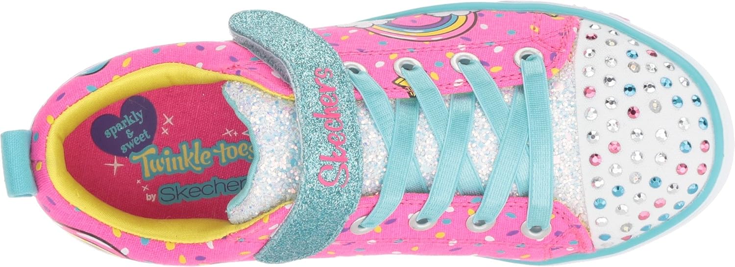 Детские кроссовки Skechers Twinkle Toes Sparkle Lite «Безумие единорога», розовый — фото 2